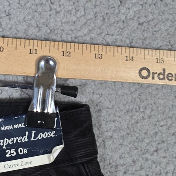 Abercrombie & Fitch Jeans Size 25/0R Black Tapered Loose High Rise Curve Love - Picture 8 of 12